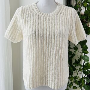 Banana Republic White Thick Chunky Knit Cotton & Nylon Cozy Earthy Sweater - XL